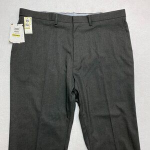 J.M. Haggar Big & Tall Lux Fabric Dress Pants Men's 44x30 Gray Joe $120 NWT